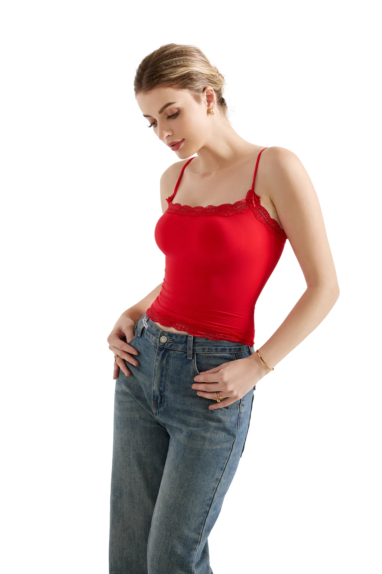 Buttery Soft Cami Lace Tank Top - Image 14