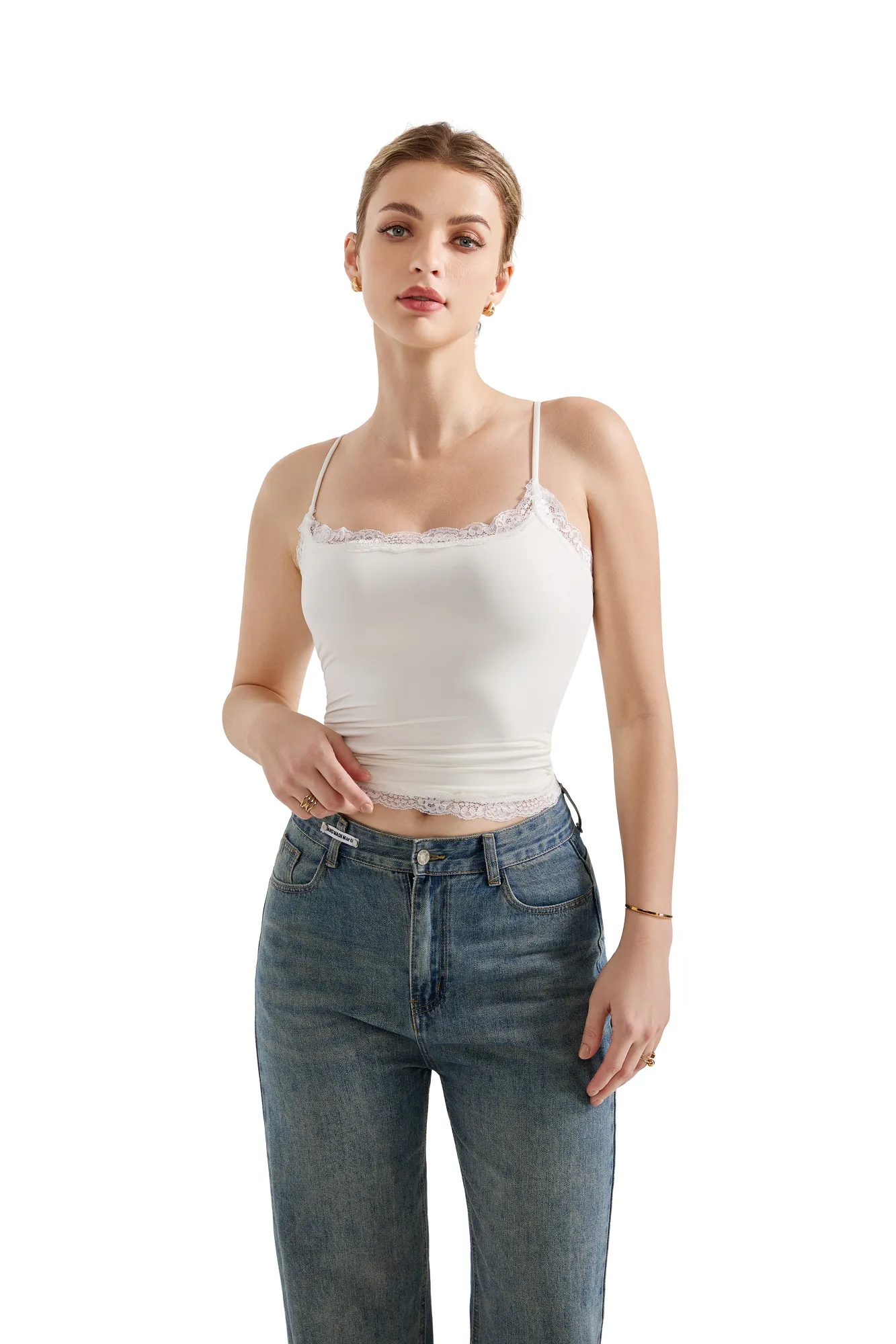 Buttery Soft Cami Lace Tank Top - Image 19
