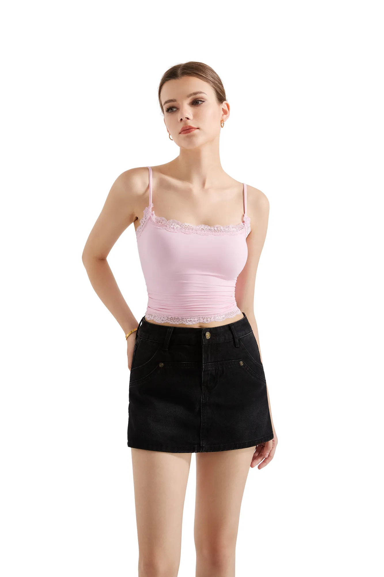 Buttery Soft Cami Lace Tank Top - Image 25