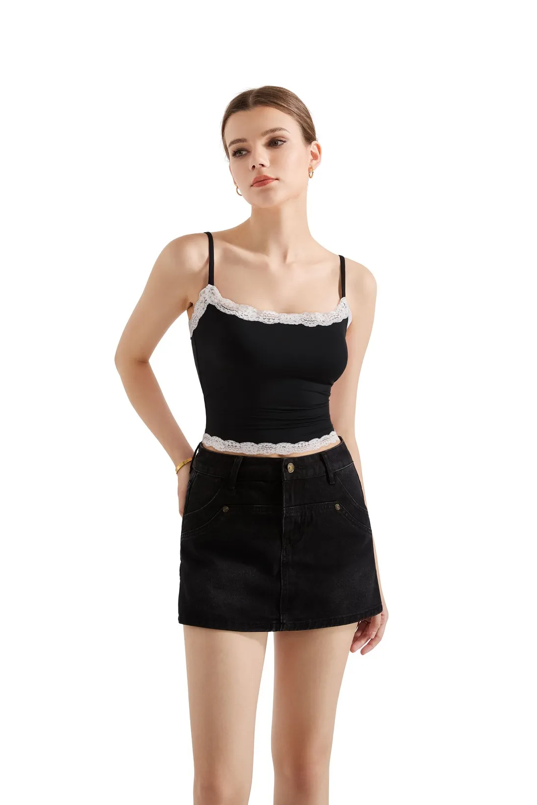 Buttery Soft Cami Lace Tank Top - Image 38