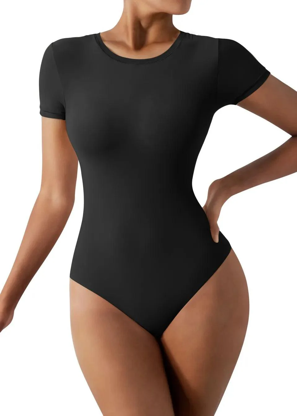 Buttery Soft Crew Neck Bodysuit - Short Sleeve - Image 20