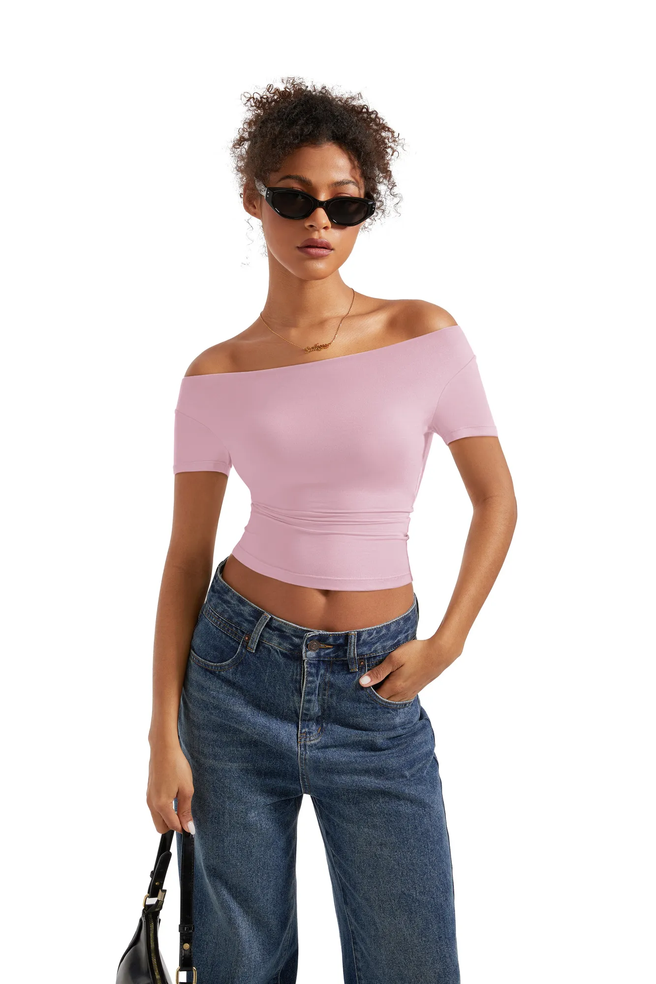 Buttery Soft Multi-Way Off Shoulder Shirt - Image 14