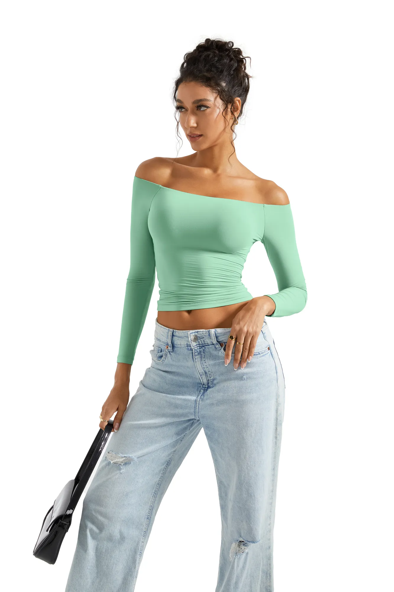 Buttery Soft Off Shoulder Shirt - Long Sleeve - Image 54