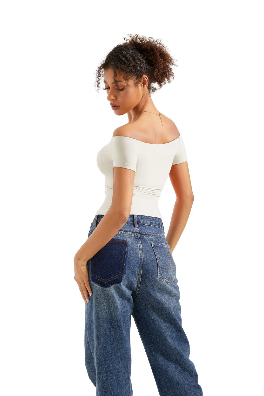 Buttery Soft Off Shoulder Shirt - Short Sleeve - Image 55