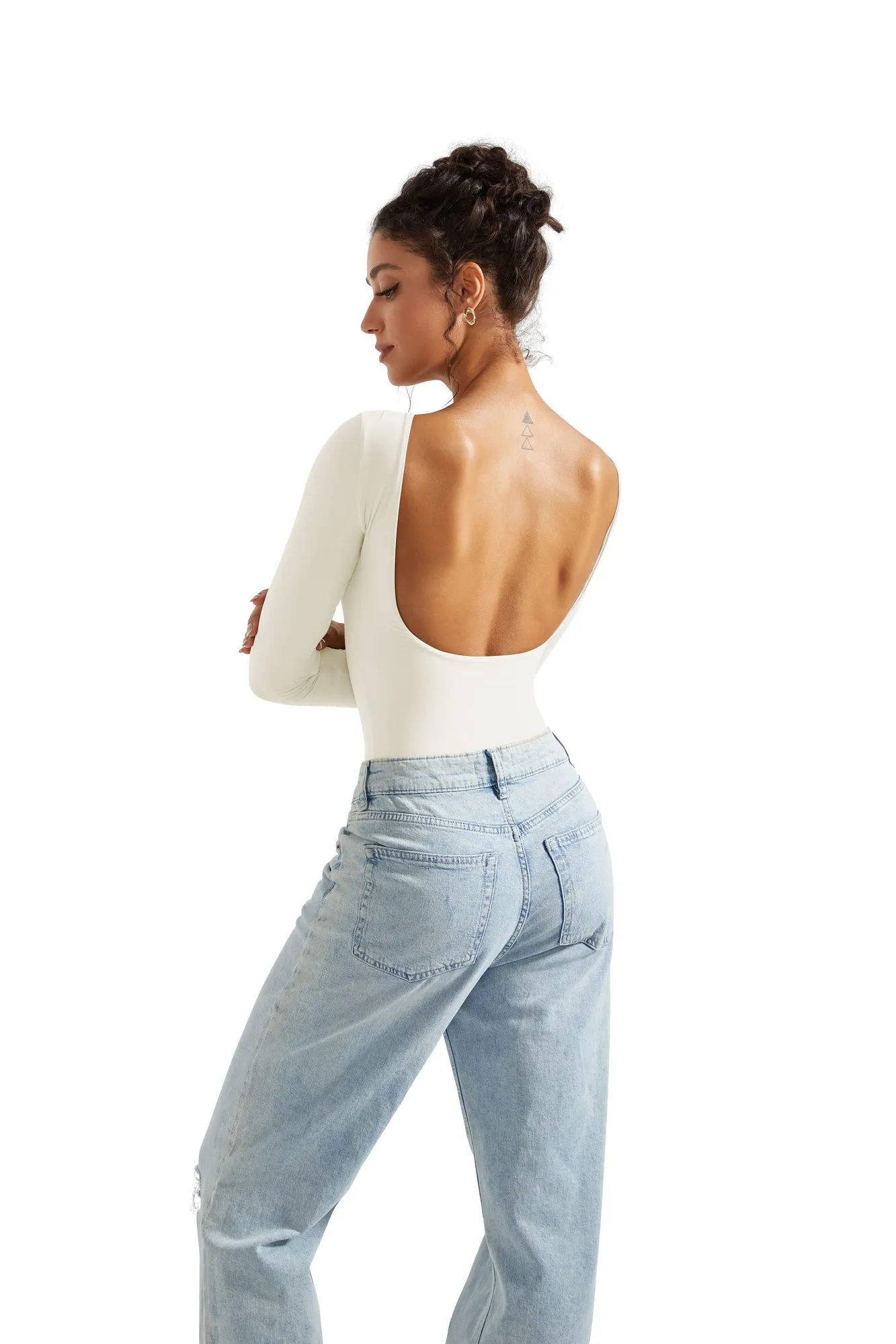 Buttery Soft Open Back Bodysuit - Long Sleeve - Image 21