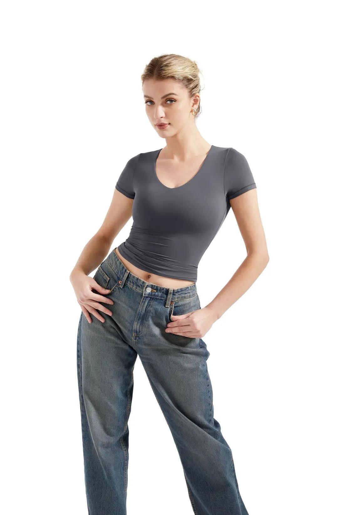 Buttery Soft V Neck Shirt - Short Sleeve - Image 23