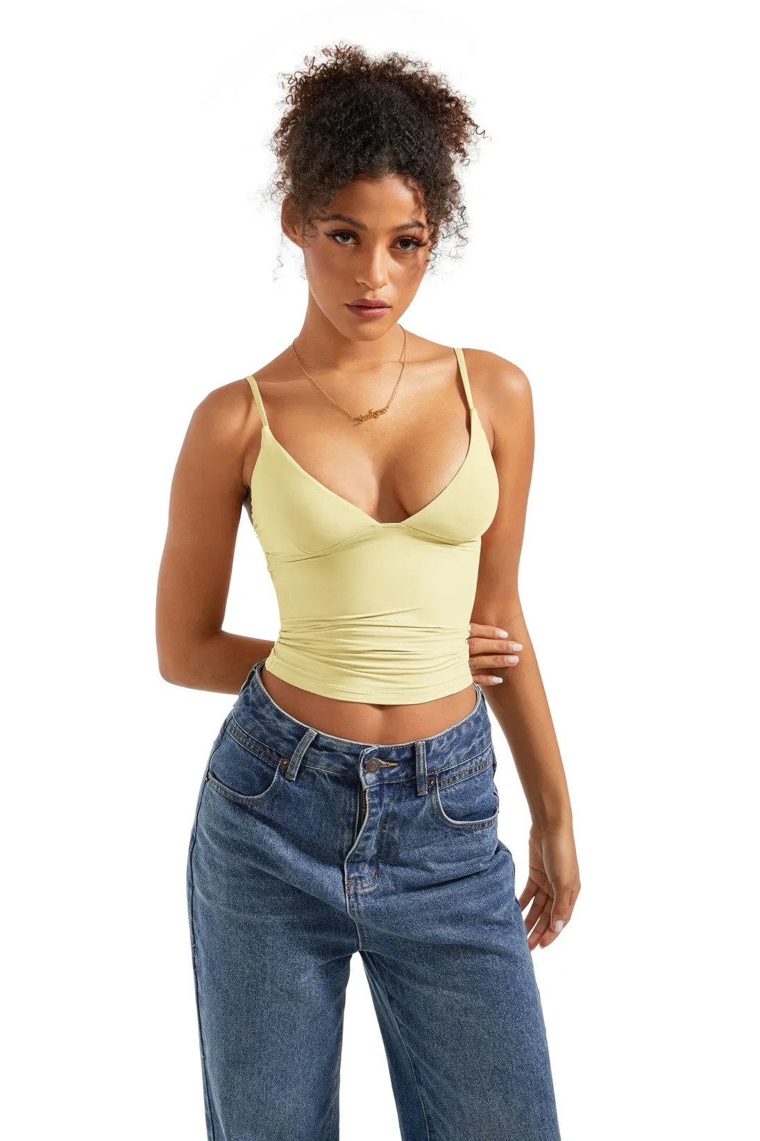 Buttery Soft Cami V Neck Tank Top - Image 63