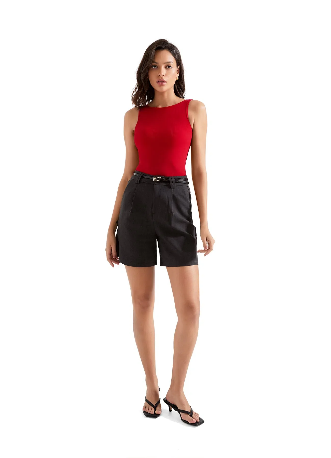 Cotton Ribbed Square Neck Tank Top - Image 13