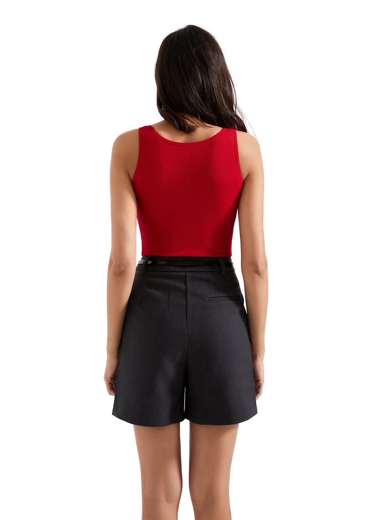 Cotton Ribbed Square Neck Tank Top - Image 14