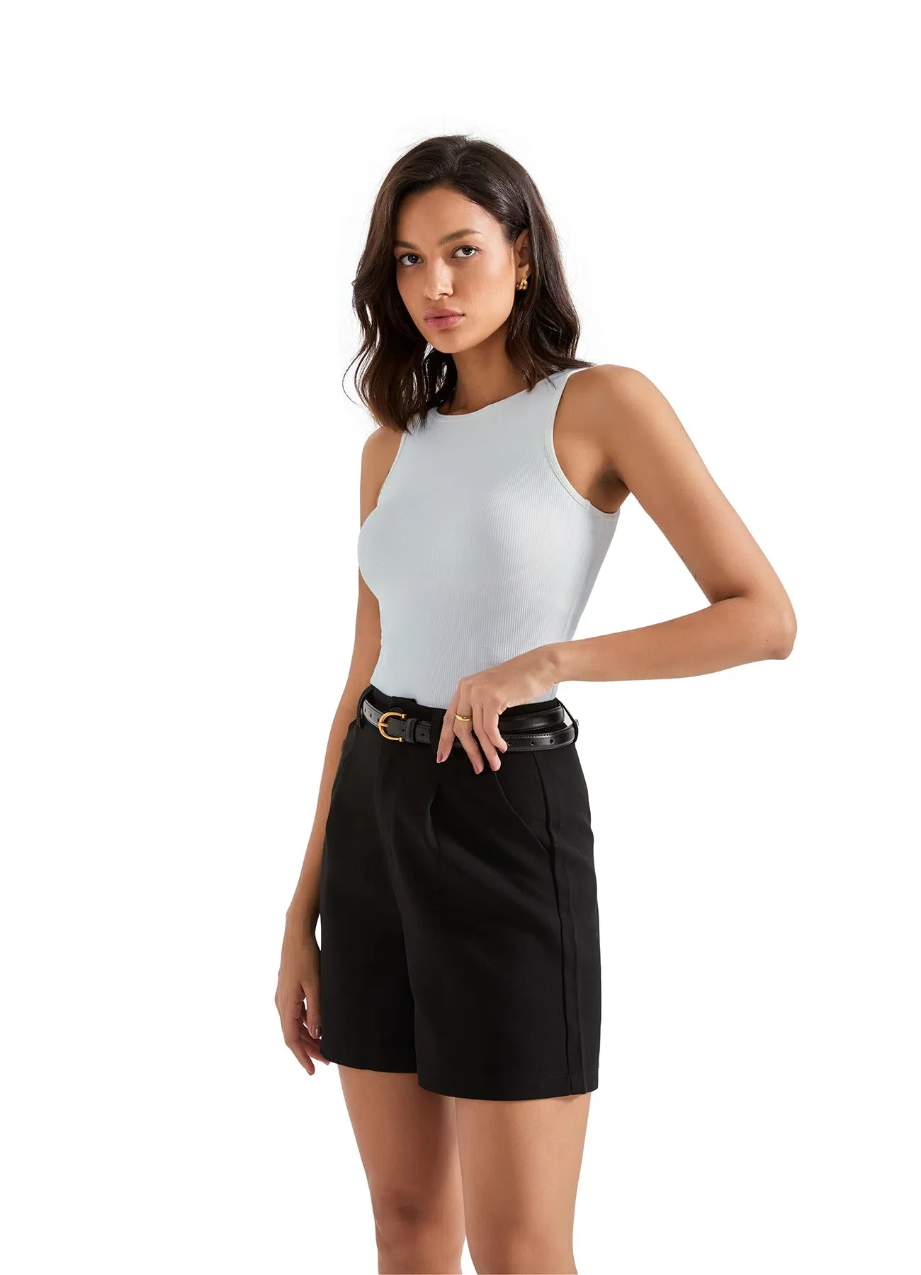 Cotton Ribbed Square Neck Tank Top - Image 18
