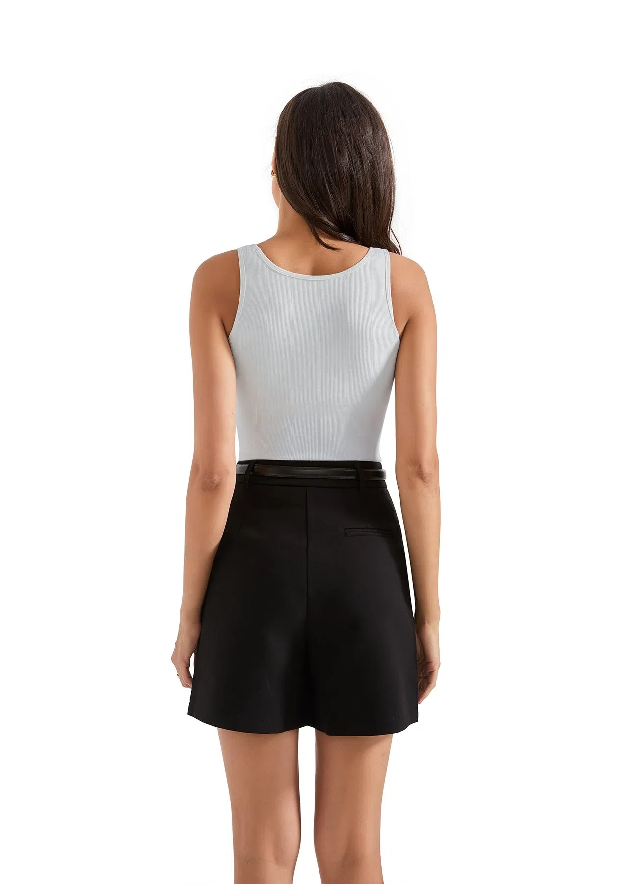 Cotton Ribbed Square Neck Tank Top - Image 20