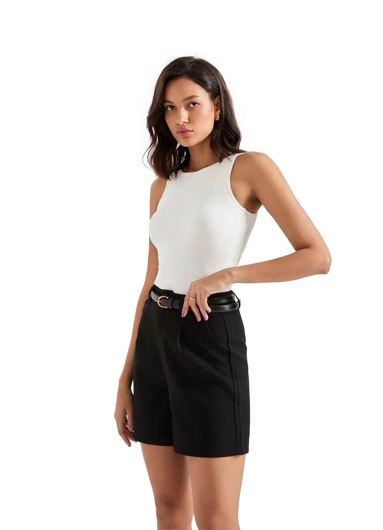 Cotton Ribbed Square Neck Tank Top - Image 24