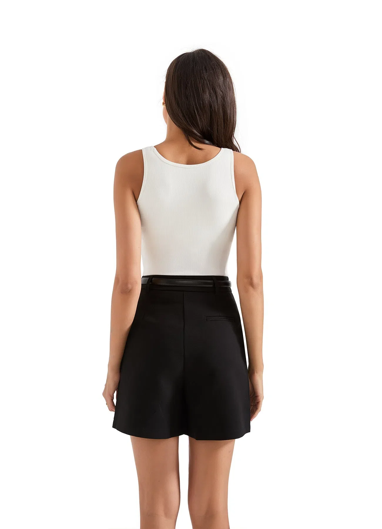 Cotton Ribbed Square Neck Tank Top - Image 26
