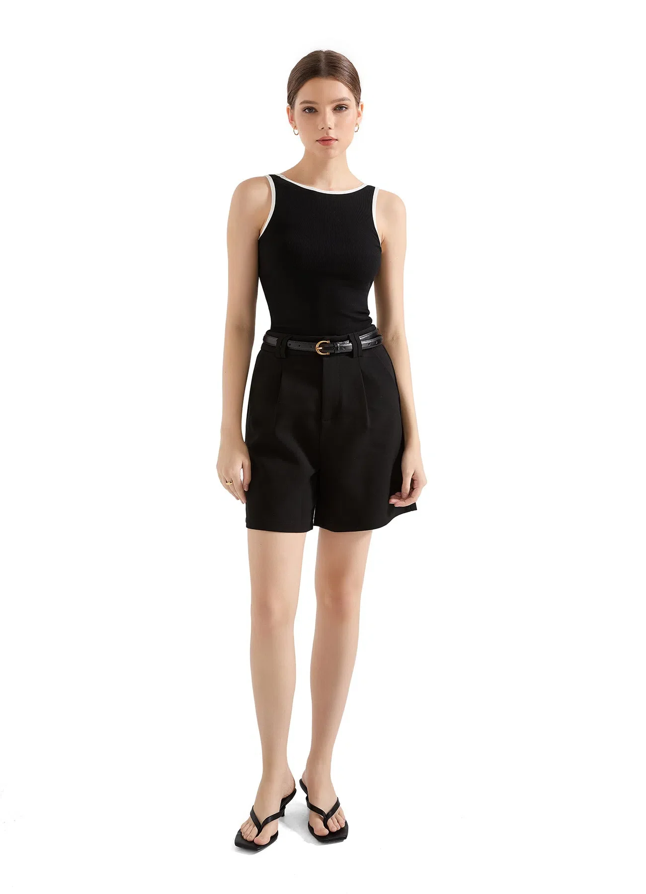 Cotton Ribbed Square Neck Tank Top - Image 33