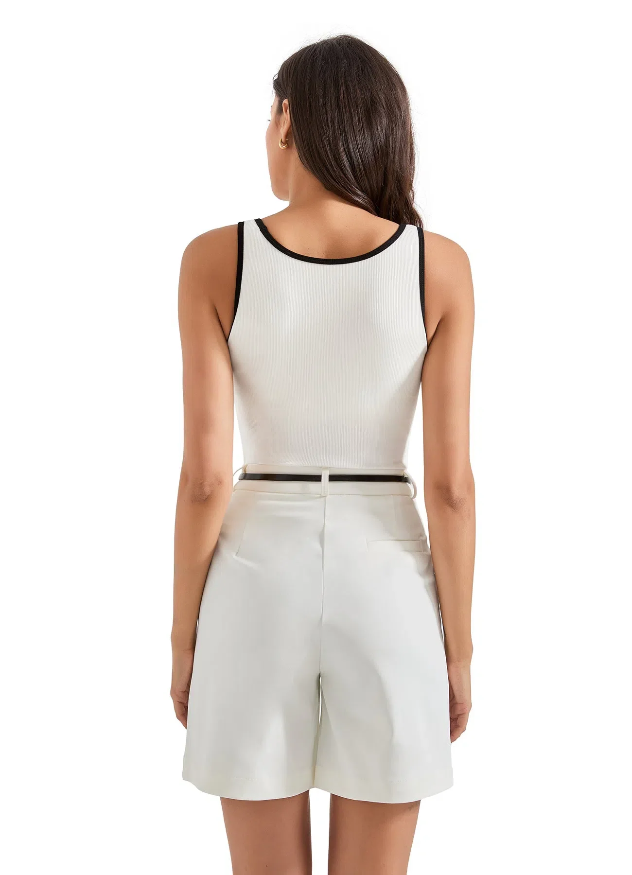 Cotton Ribbed Square Neck Tank Top - Image 38