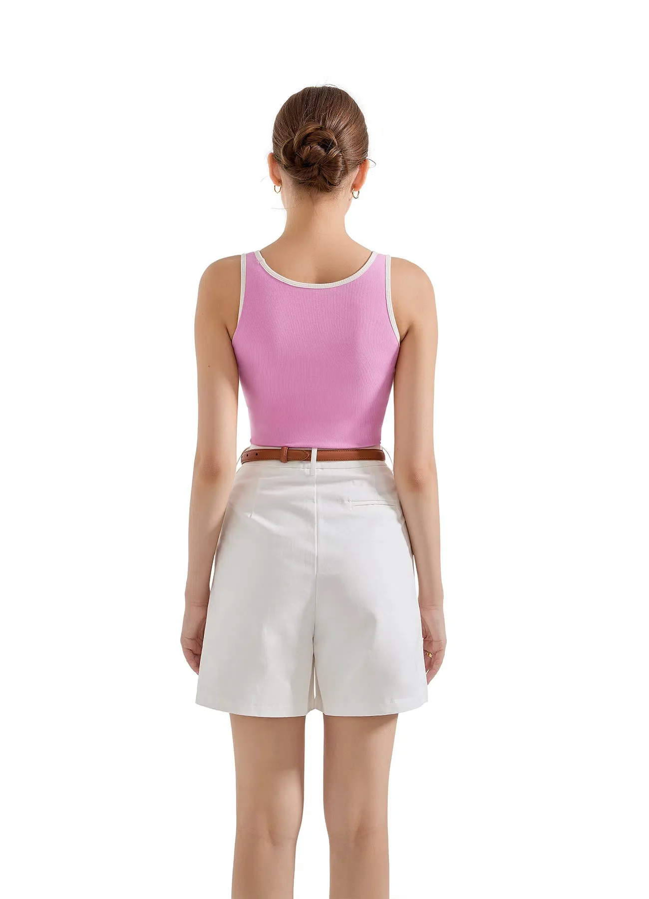Cotton Ribbed Square Neck Tank Top - Image 45