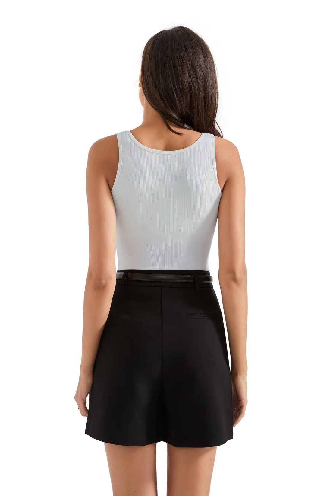 Cotton Ribbed Square Neck Tank Top - Image 64