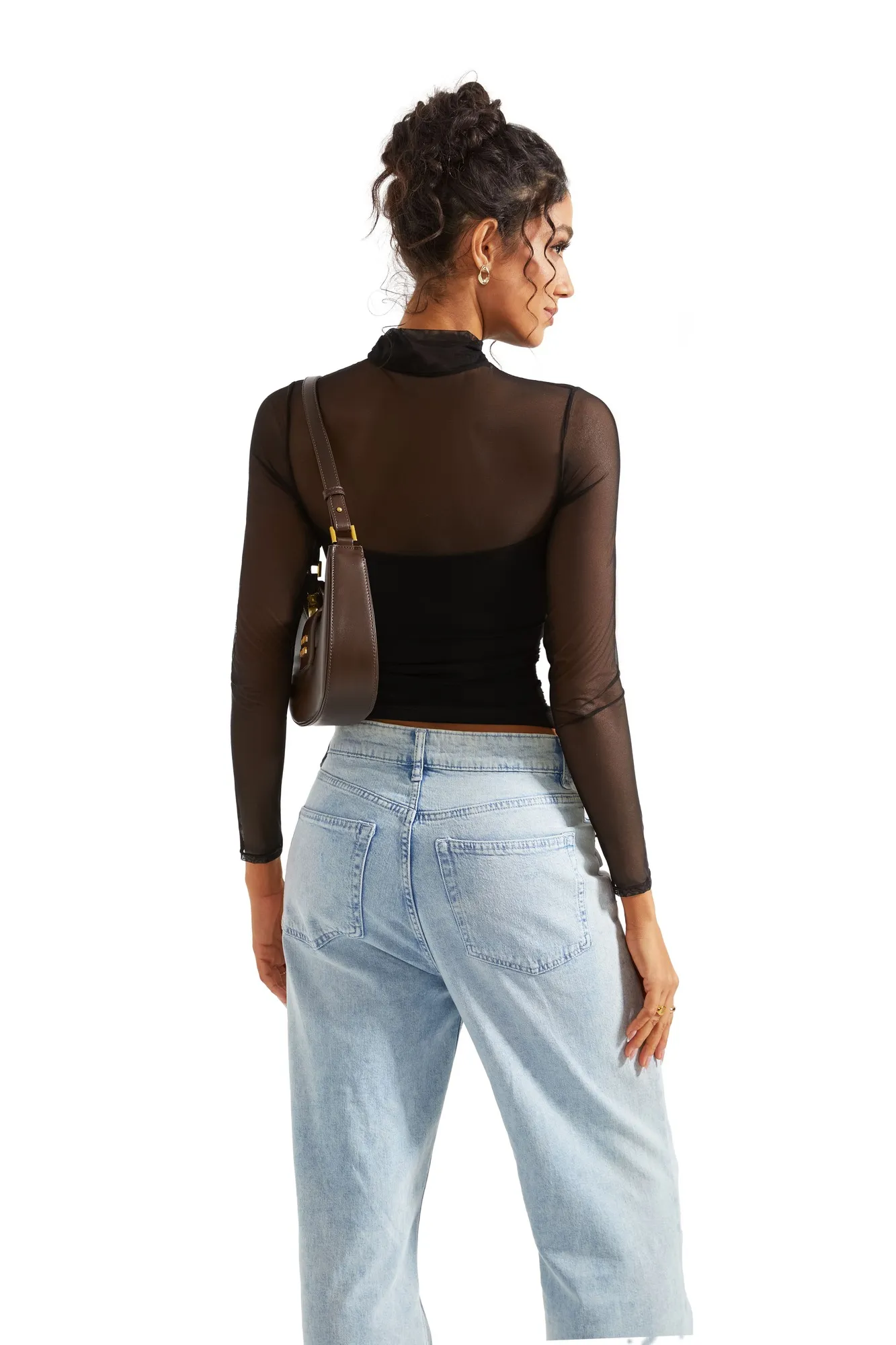 Mesh Mock Neck Shirt - Long Sleeve - Image 7