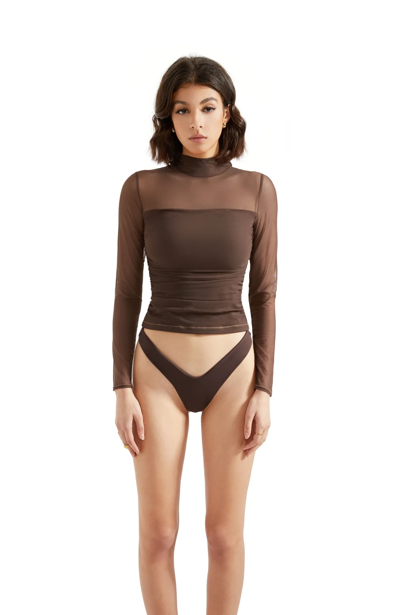 Mesh Mock Neck Shirt - Long Sleeve - Image 9