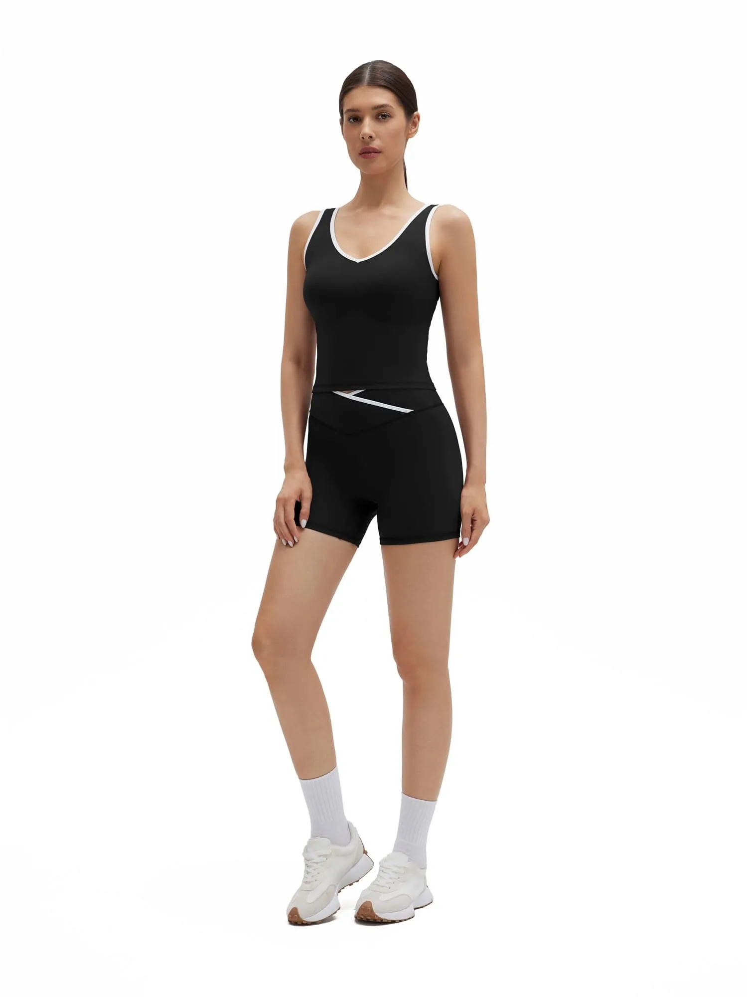 Built in Bra Yoga Tank Top 2 Piece Workout Sets - Image 12