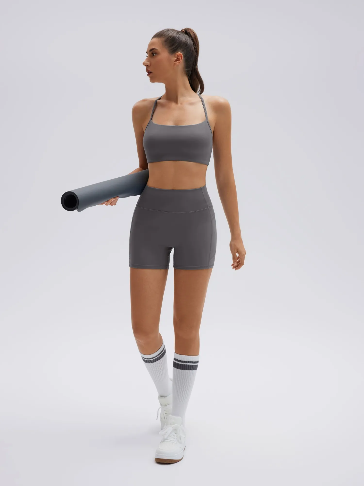 Halter Criss Cross Crop Tops 2 Piece Workout Sets - Image 23