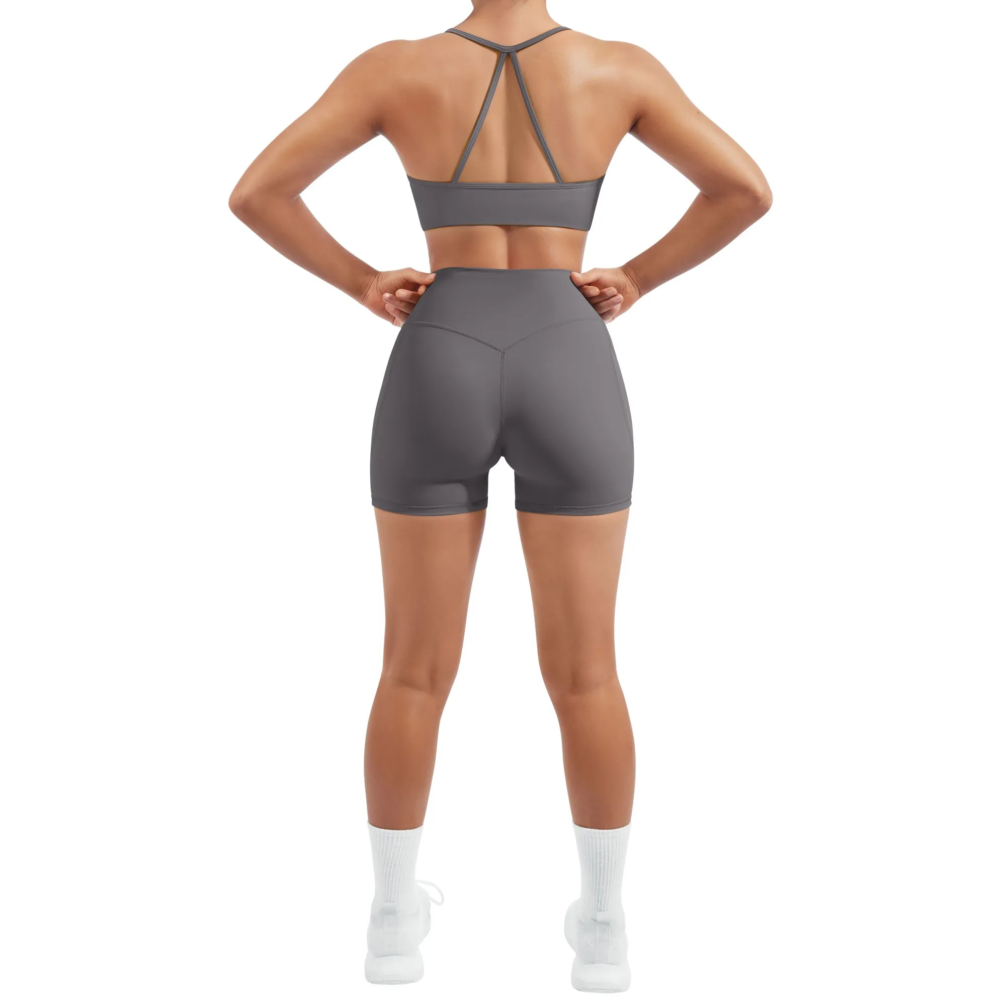 Halter Criss Cross Crop Tops 2 Piece Workout Sets - Image 25
