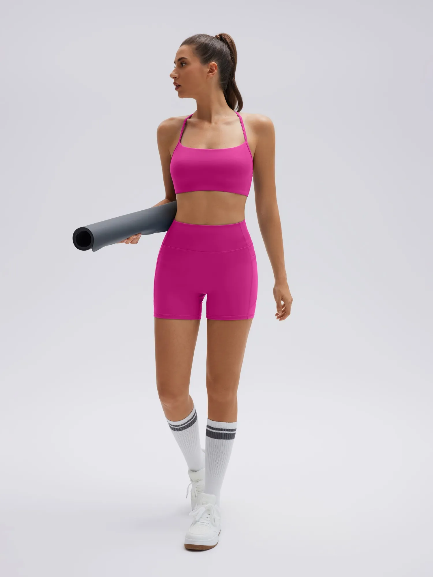 Halter Criss Cross Crop Tops 2 Piece Workout Sets - Image 37