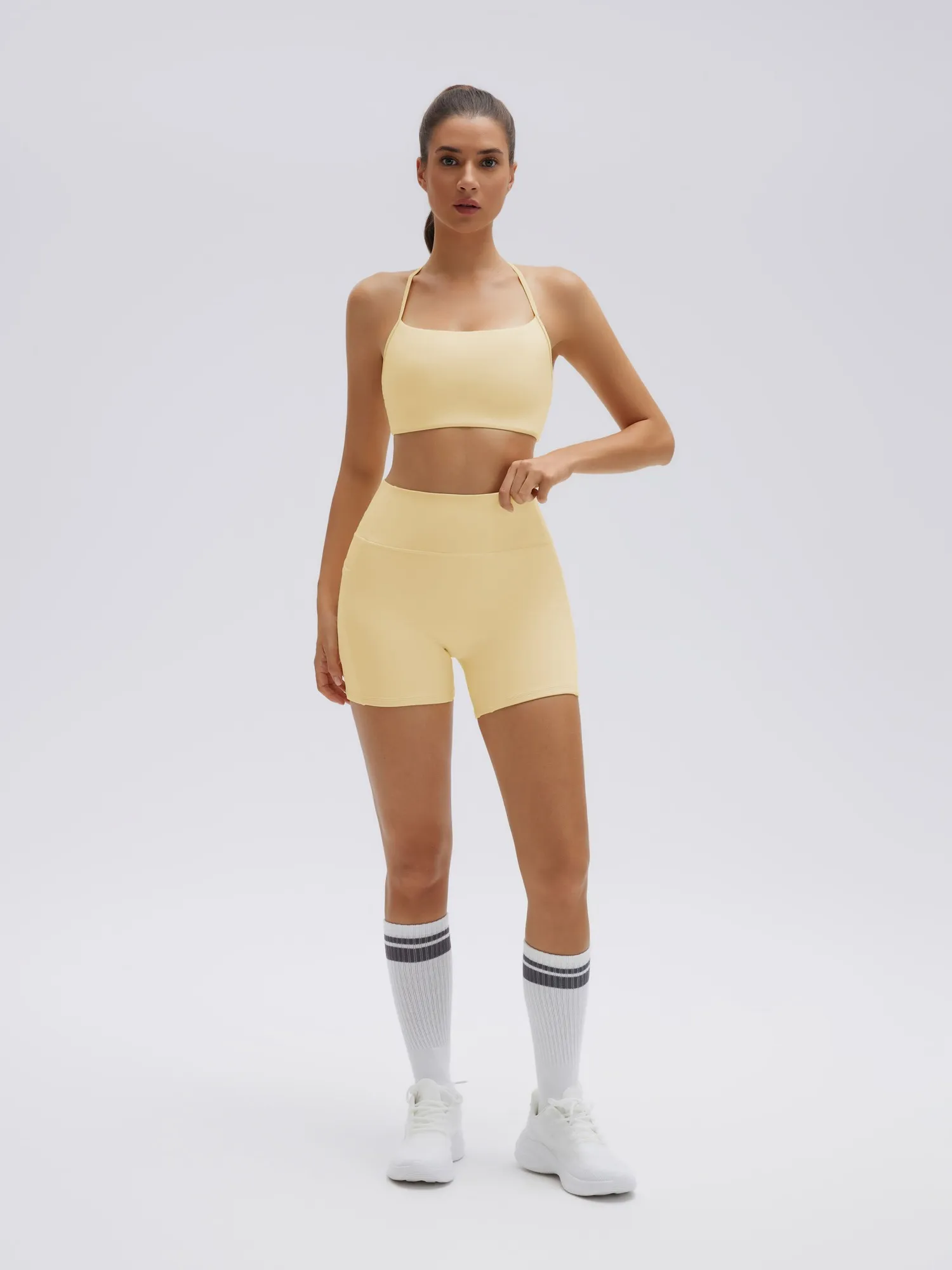 Halter Criss Cross Crop Tops 2 Piece Workout Sets - Image 42