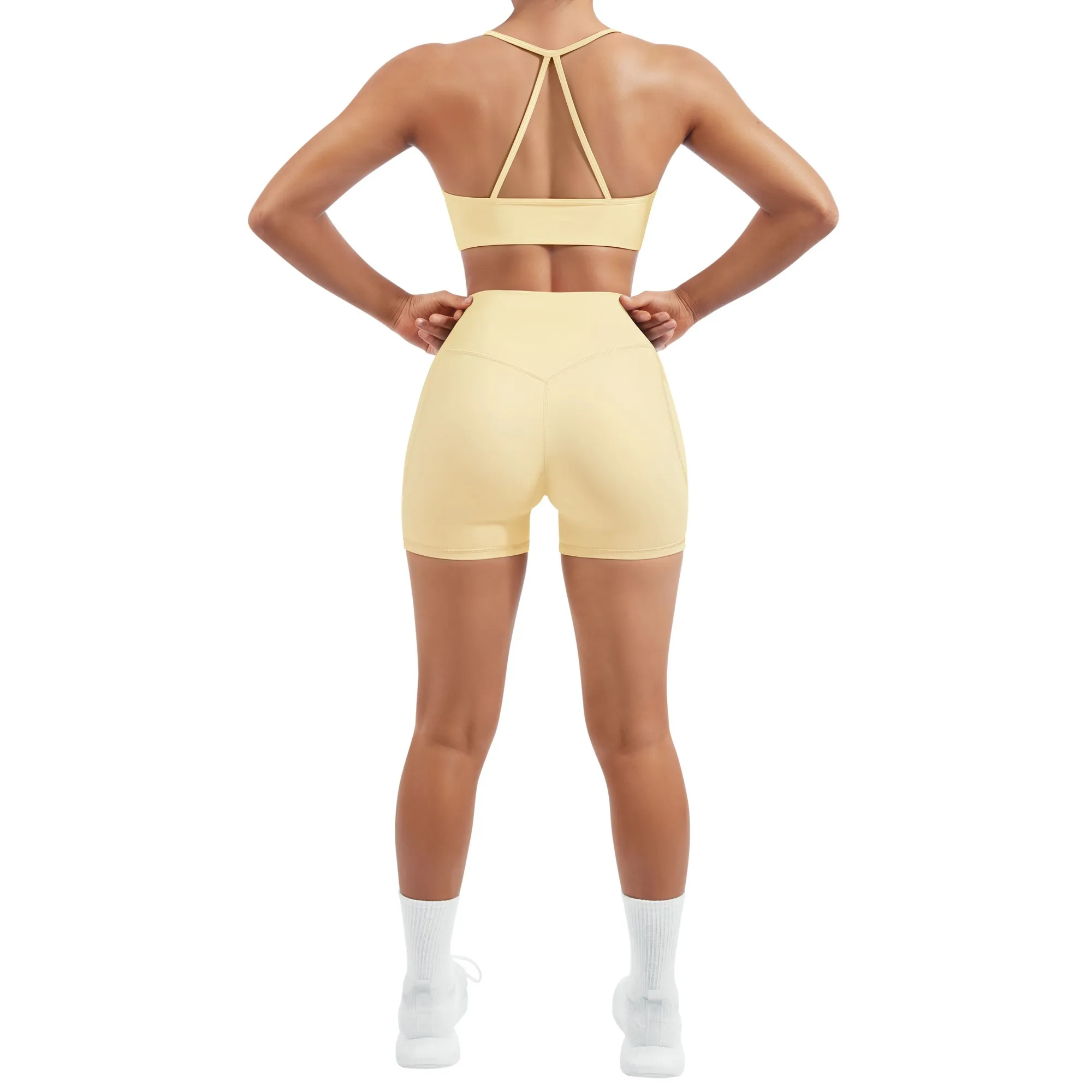Halter Criss Cross Crop Tops 2 Piece Workout Sets - Image 45