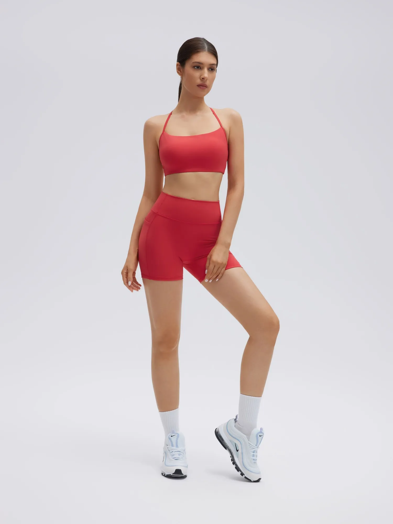 Halter Criss Cross Crop Tops 2 Piece Workout Sets - Image 50