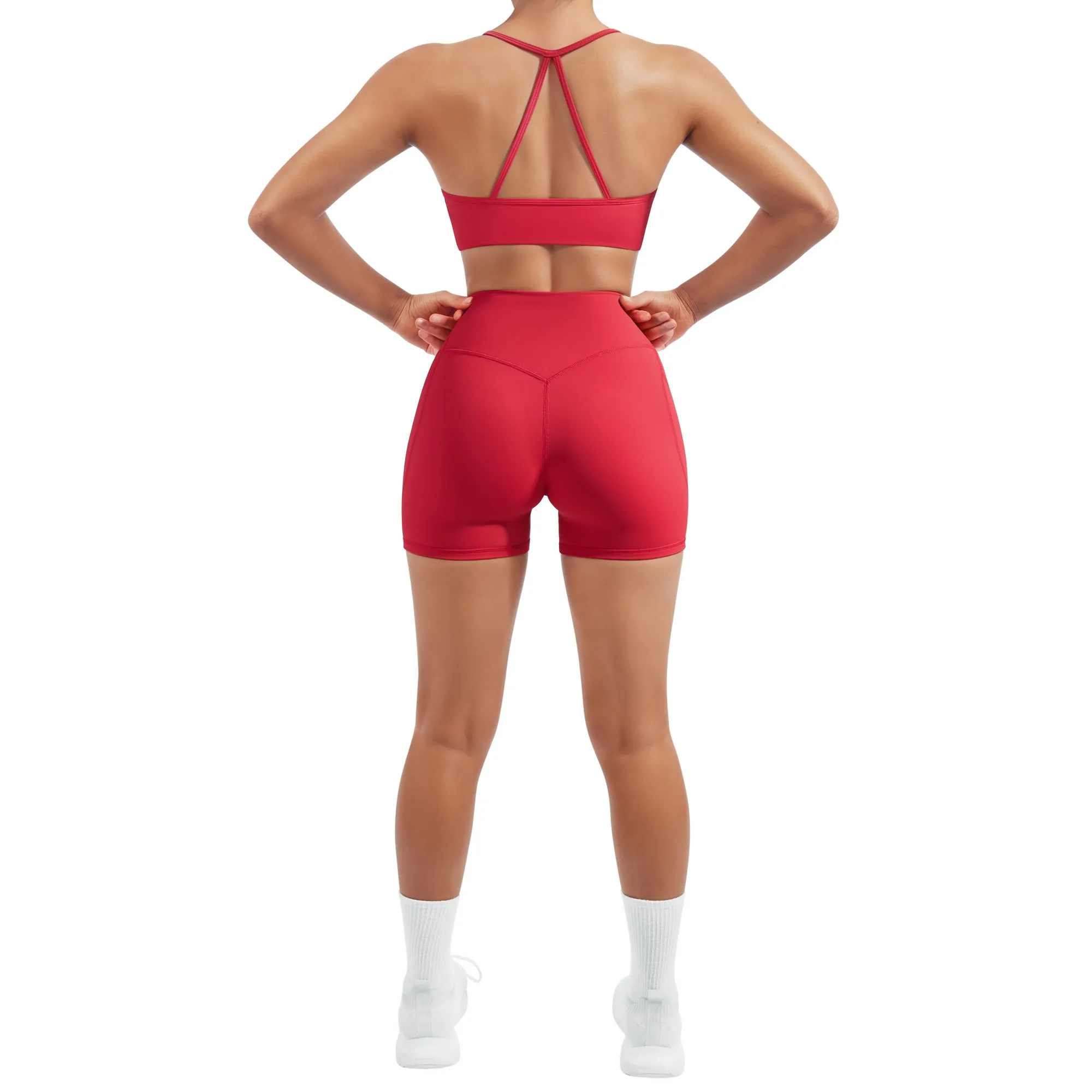 Halter Criss Cross Crop Tops 2 Piece Workout Sets - Image 53