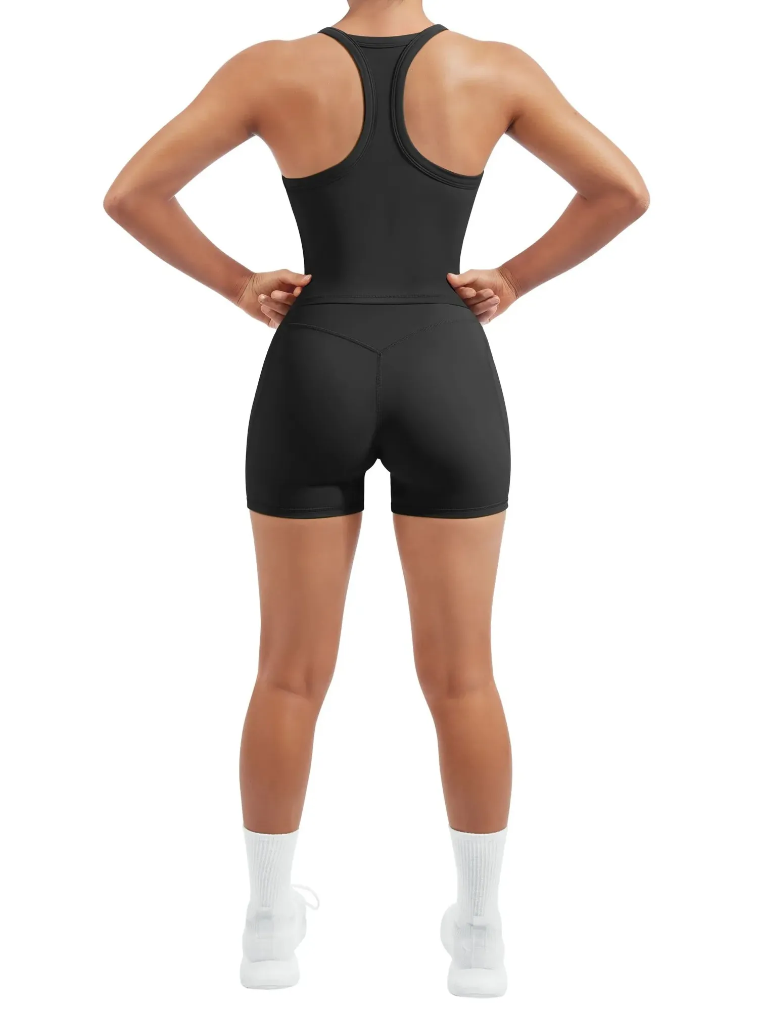 Padded Racerback Criss cross back top 2 Piece Workout Sets - Image 12