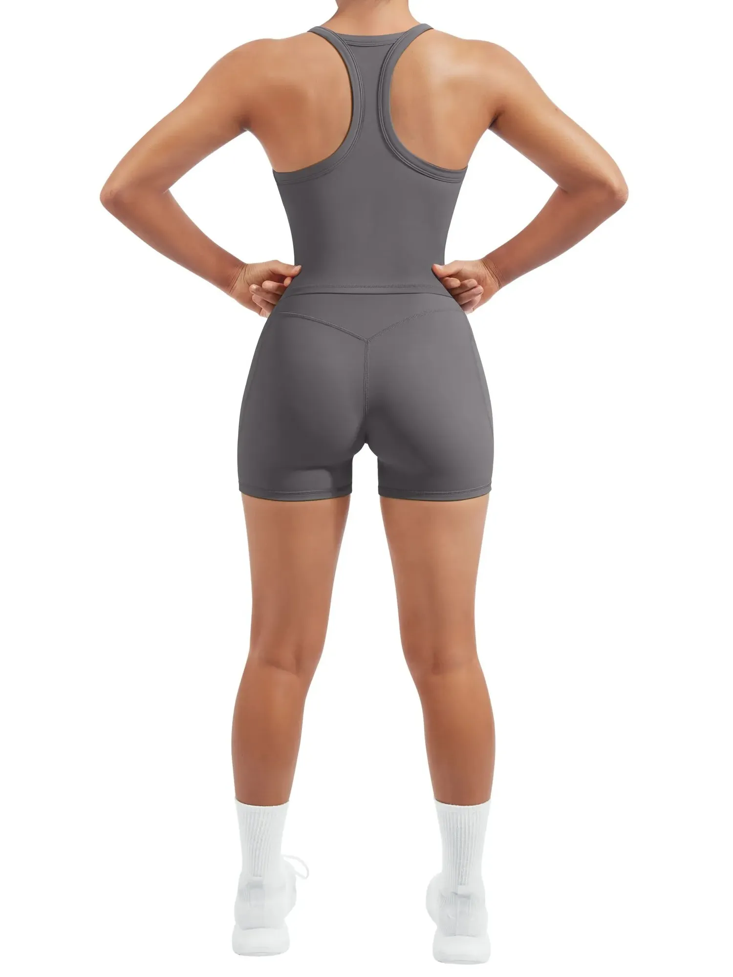 Padded Racerback Criss cross back top 2 Piece Workout Sets - Image 26