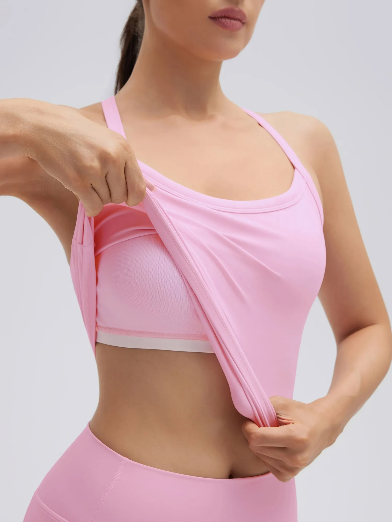 Padded Racerback Criss cross back top 2 Piece Workout Sets - Image 38