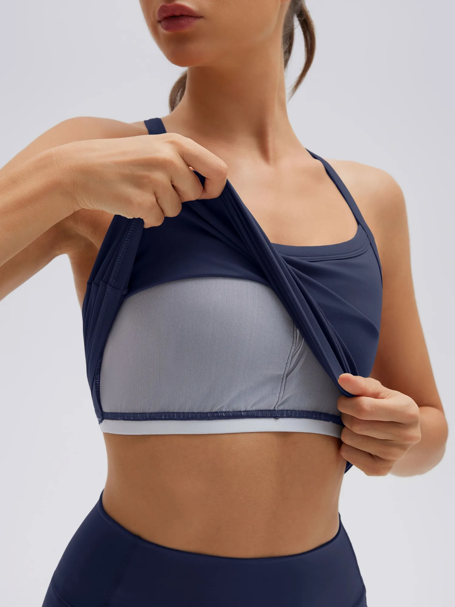 Padded Racerback Criss cross back top 2 Piece Workout Sets - Image 4