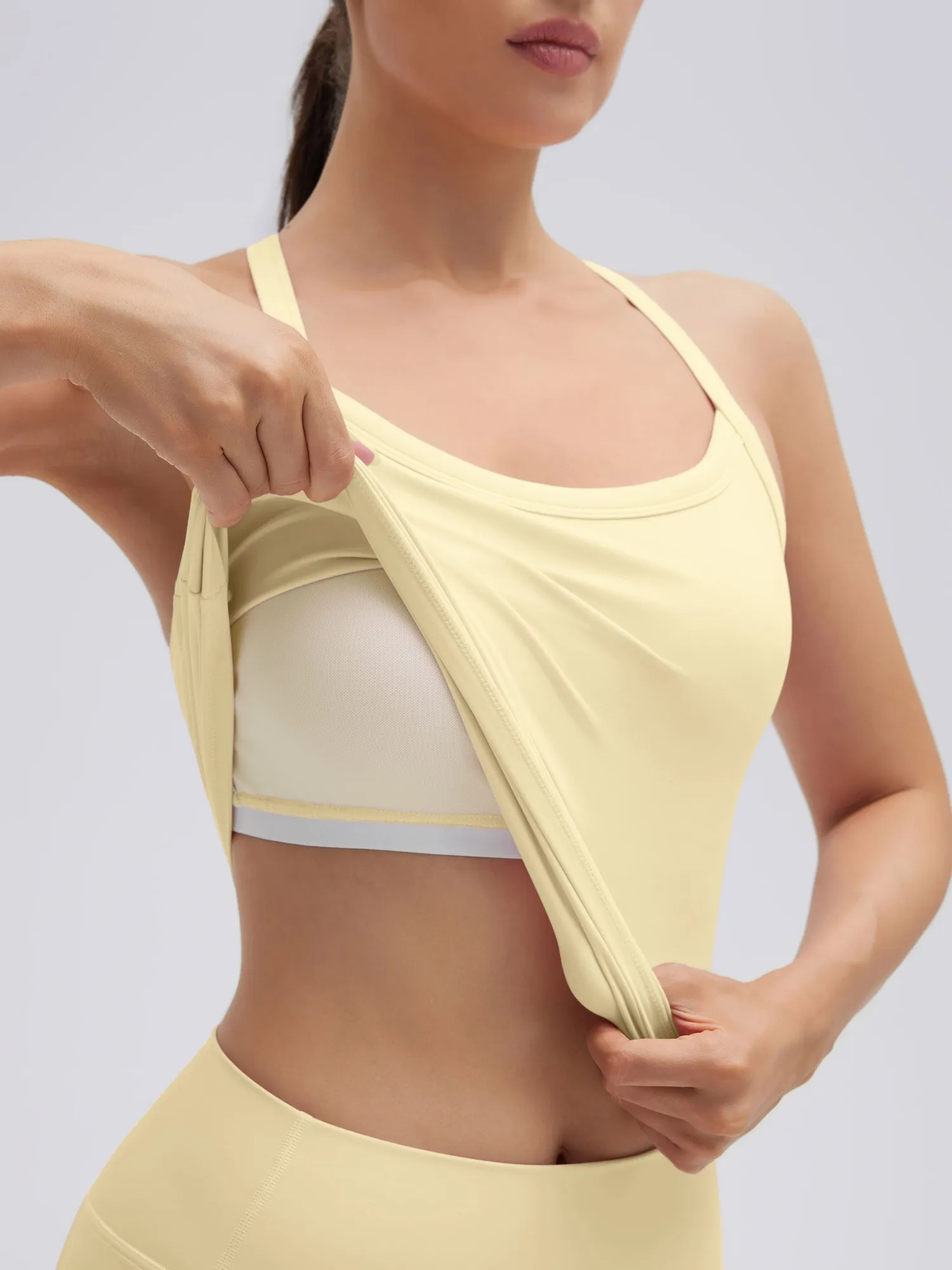 Padded Racerback Criss cross back top 2 Piece Workout Sets - Image 45