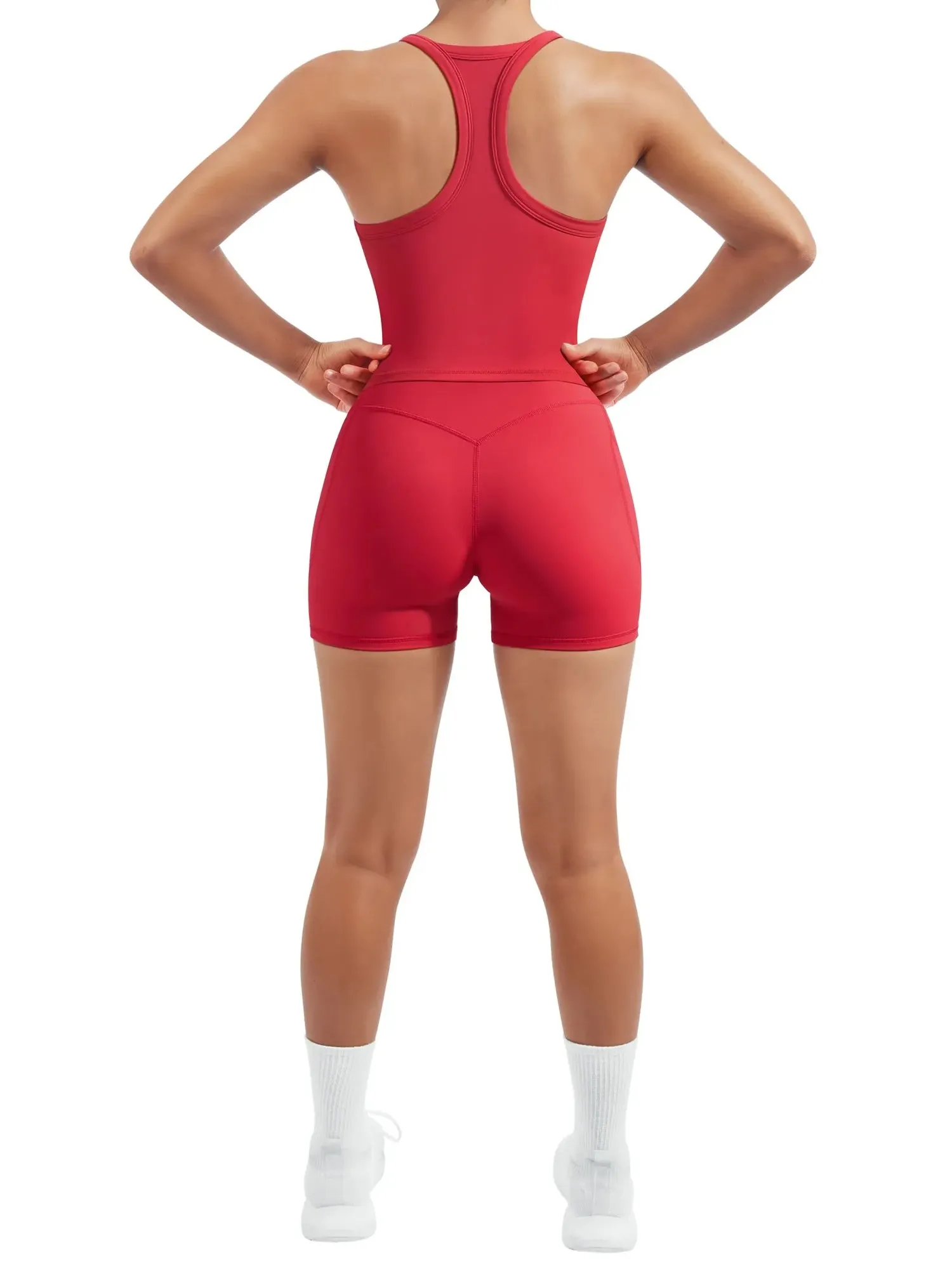 Padded Racerback Criss cross back top 2 Piece Workout Sets - Image 54