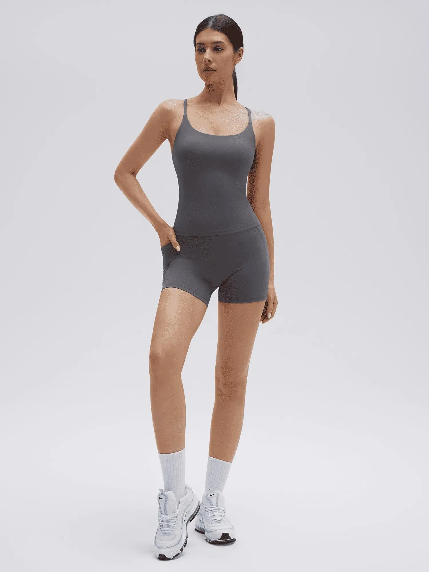 Scoop Neck Backless High Waisted 2 Piece Workout Sets - Image 13