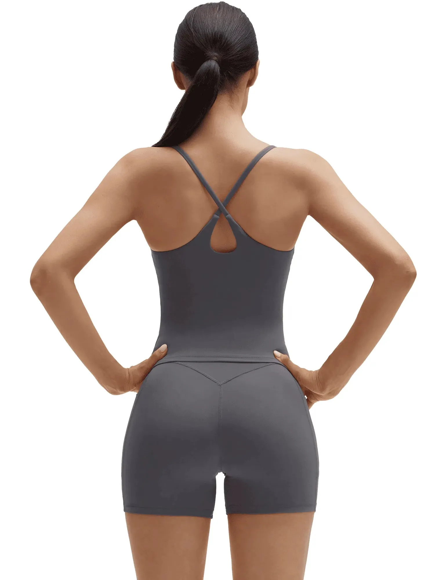 Scoop Neck Backless High Waisted 2 Piece Workout Sets - Image 18