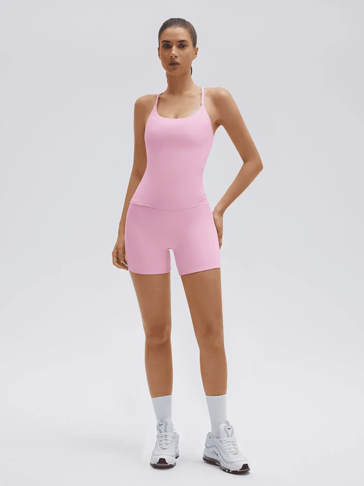 Scoop Neck Backless High Waisted 2 Piece Workout Sets - Image 25