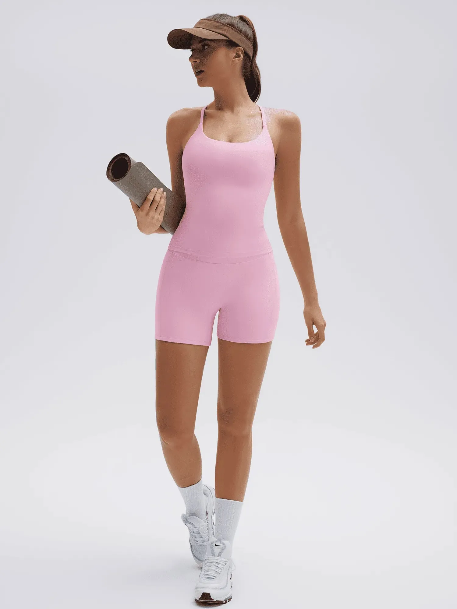 Scoop Neck Backless High Waisted 2 Piece Workout Sets - Image 27