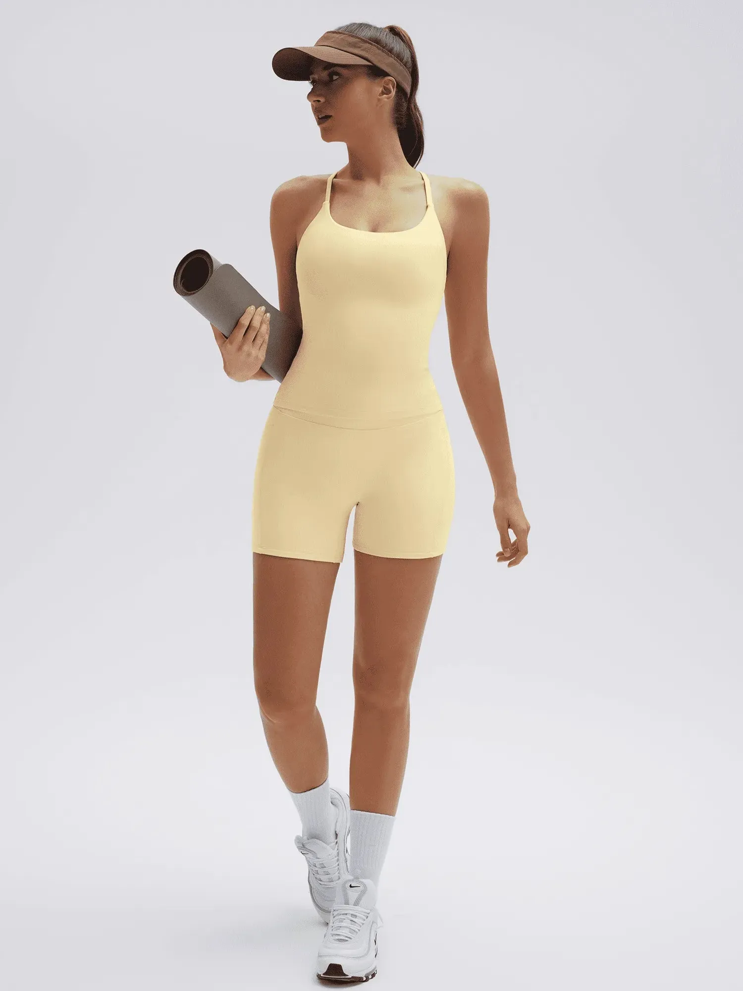 Scoop Neck Backless High Waisted 2 Piece Workout Sets - Image 32