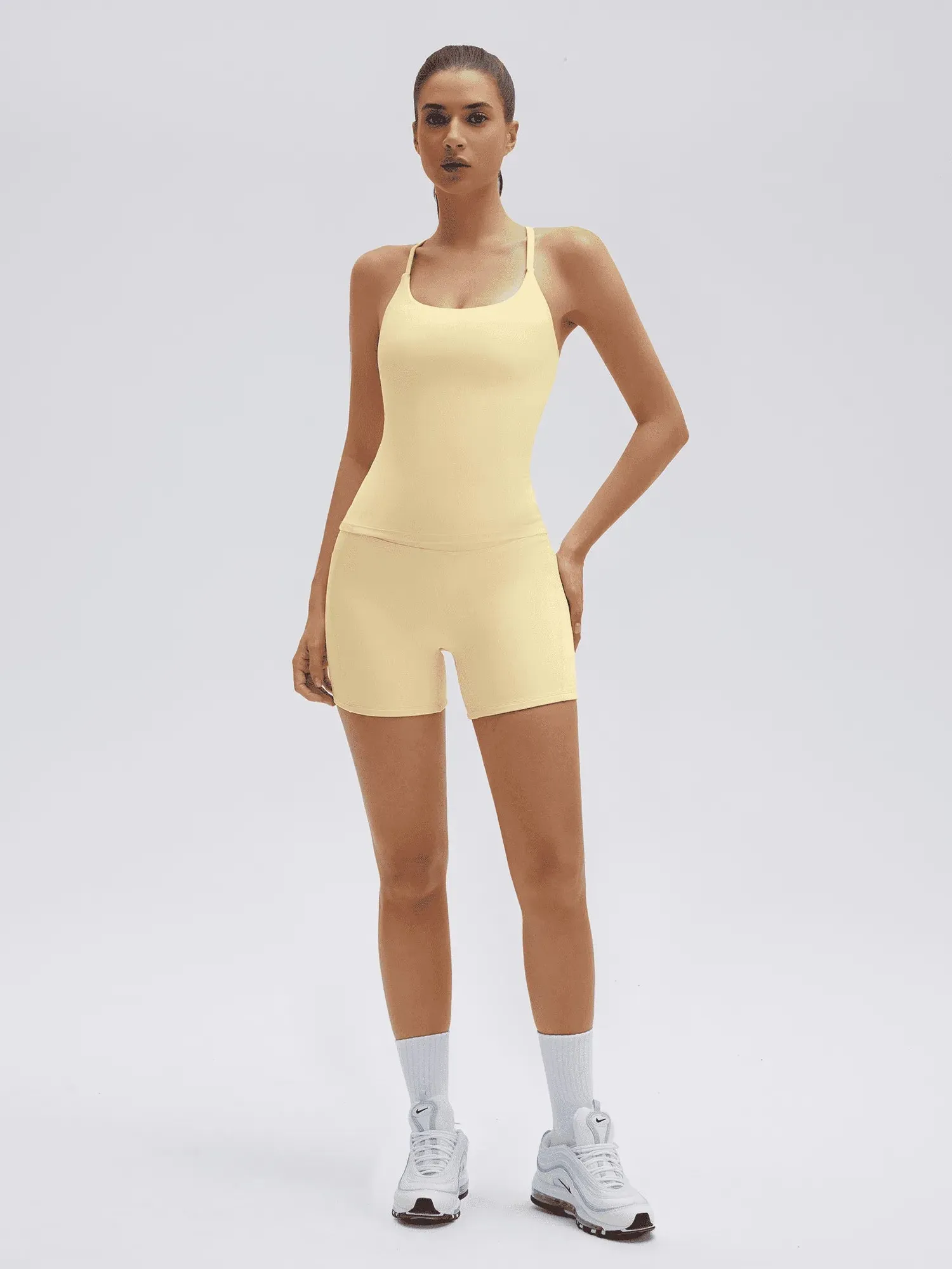 Scoop Neck Backless High Waisted 2 Piece Workout Sets - Image 36
