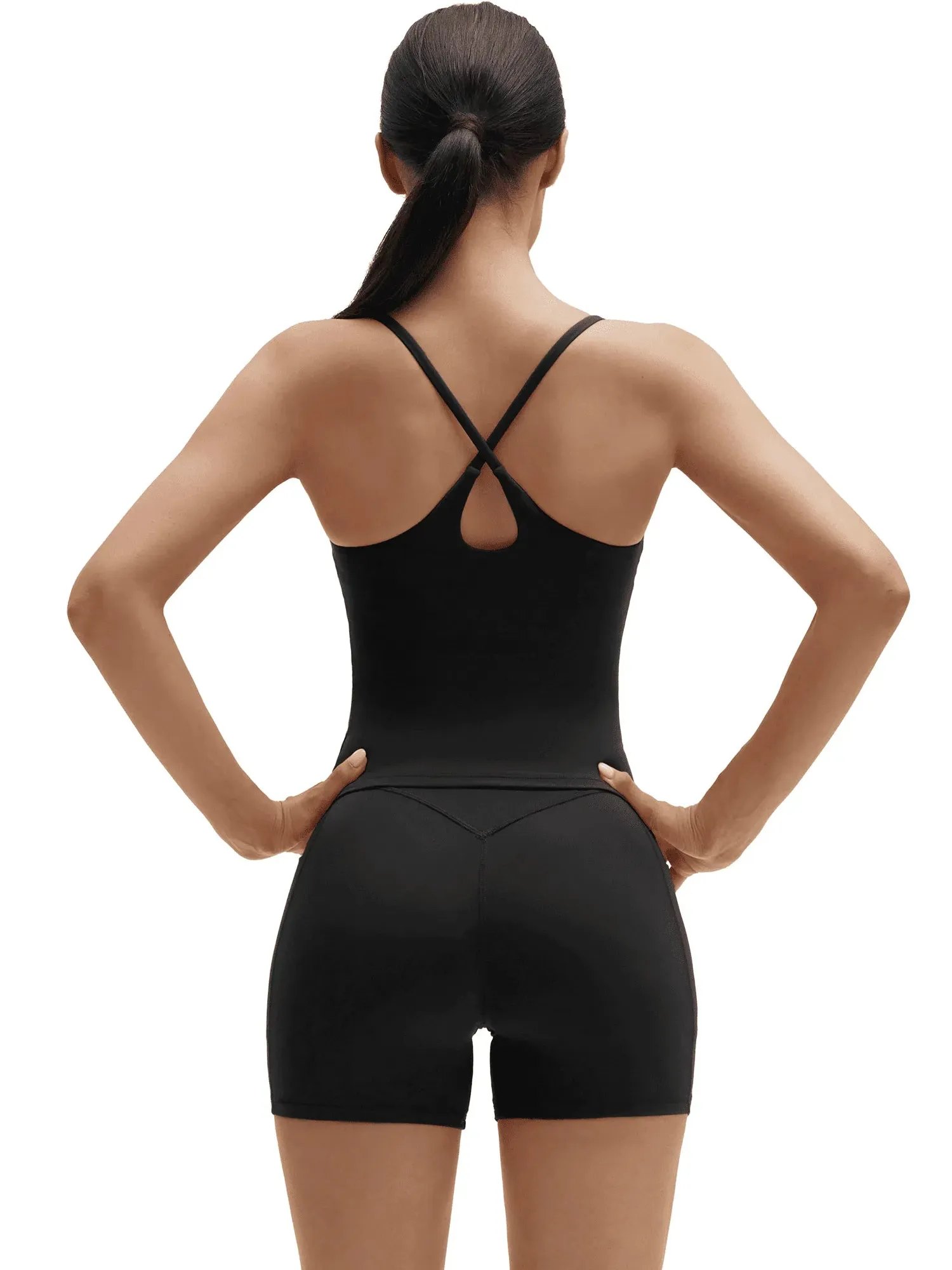 Scoop Neck Backless High Waisted 2 Piece Workout Sets - Image 5