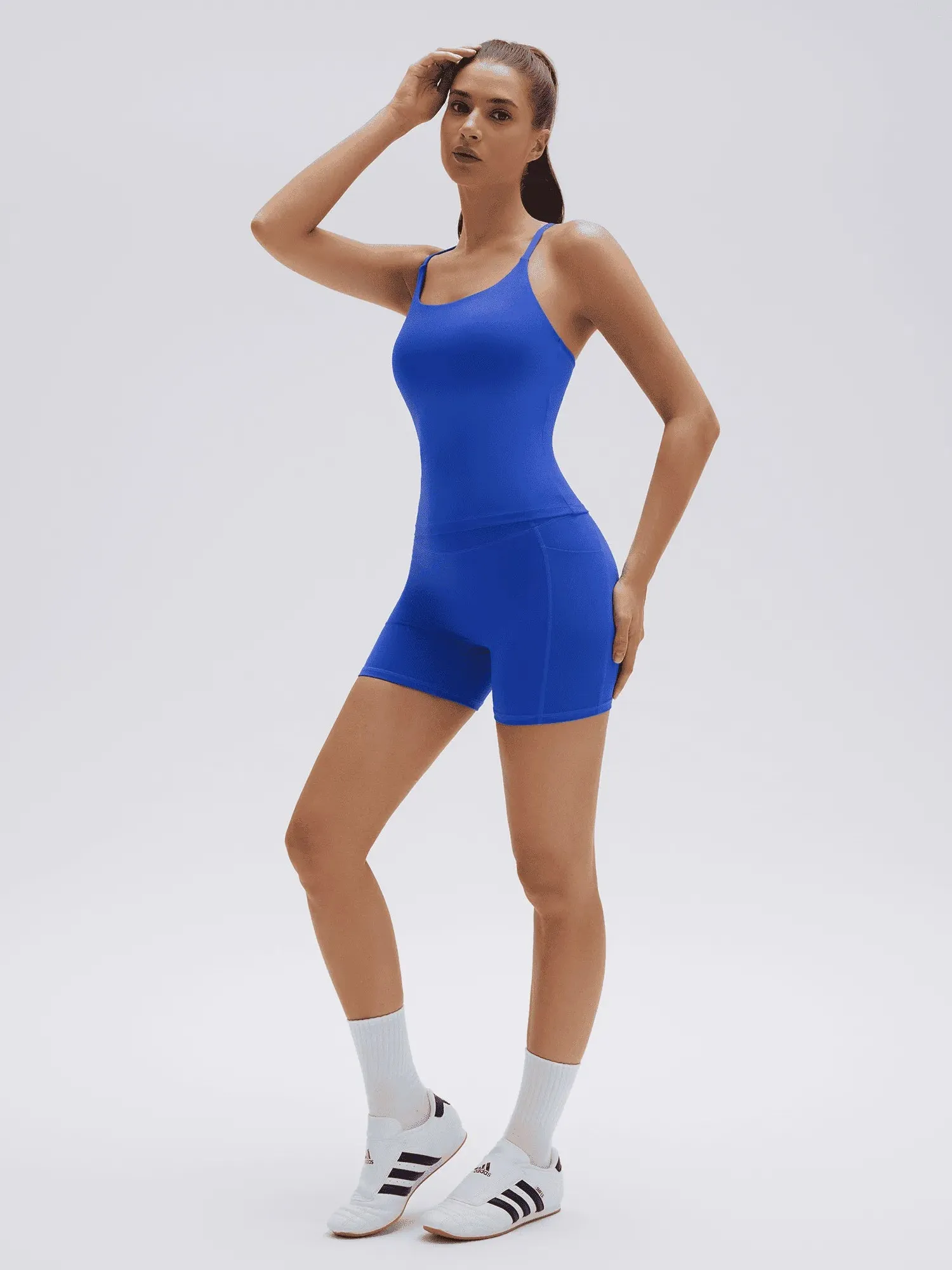 Scoop Neck Backless High Waisted 2 Piece Workout Sets - Image 8