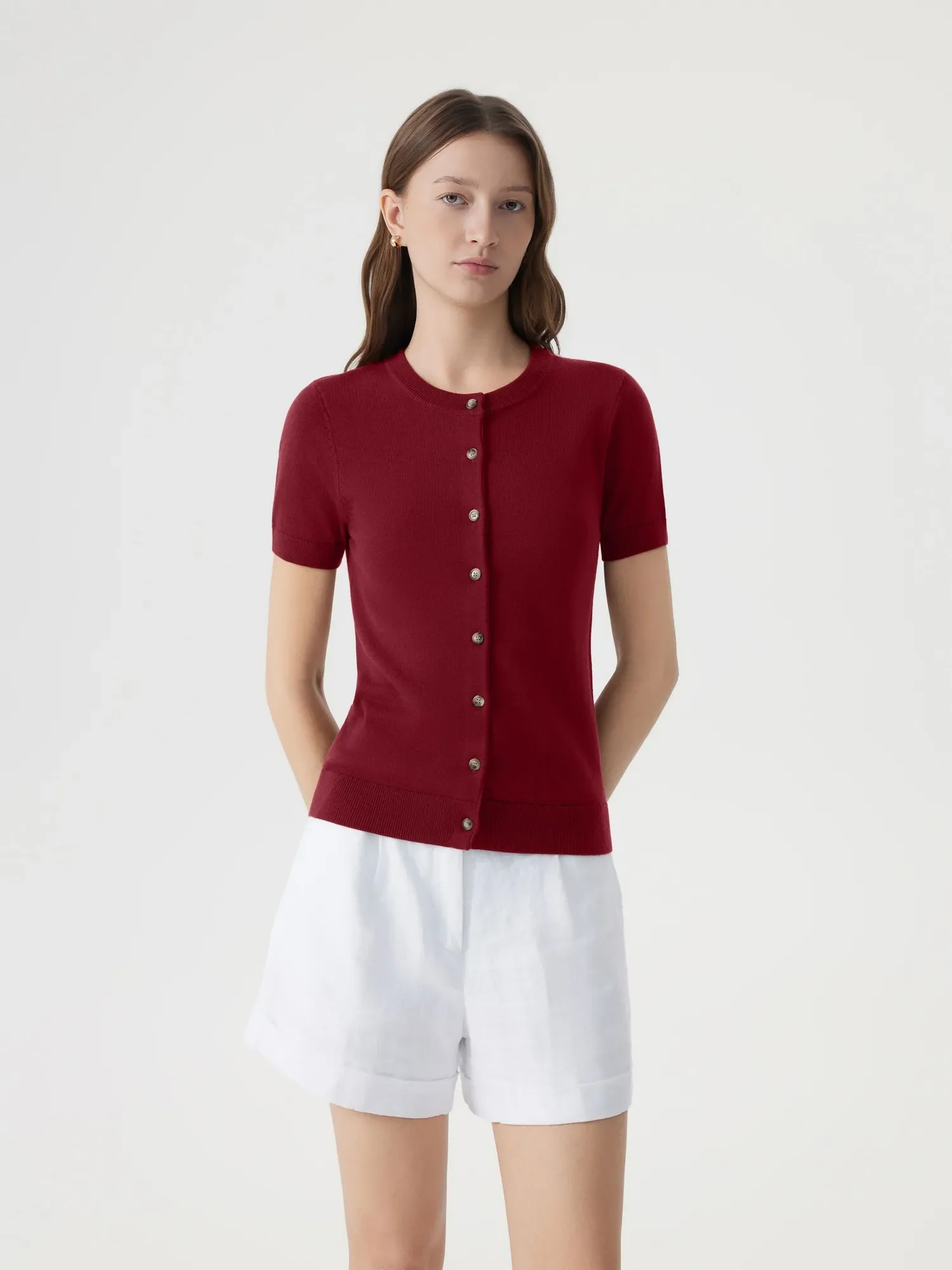 Cashmere Silk Blend Cardigan Spring Sweaters - Short Sleeve - Image 33